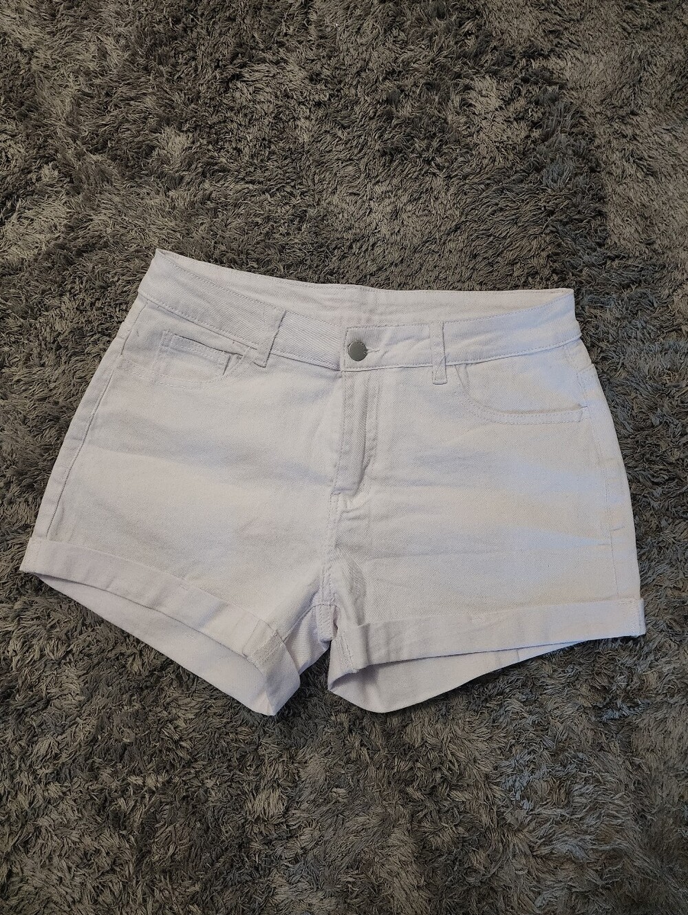 SHEIN White Mid-Rise Denim Jean Shorts